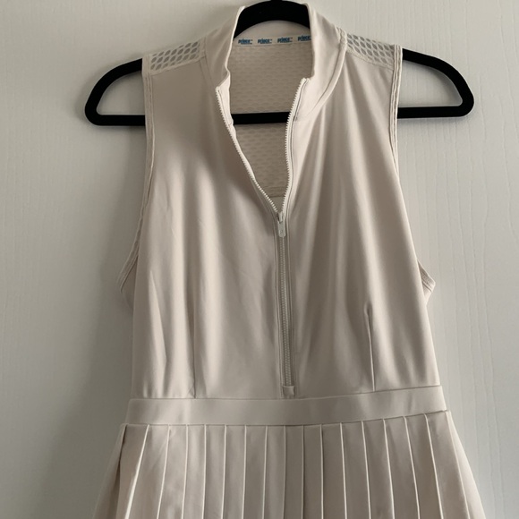 Prince Pickleball Women’s Zip-Front Pleated Dress - Cream - Picture 3 of 9